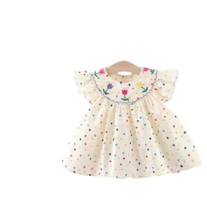 y501 - Tulip Colorful Polka Dots Flying Sleeves Dress - 图片 5