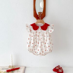 y487 - Rabbit & Mushroom Flying Sleeves Romper - 图片 2