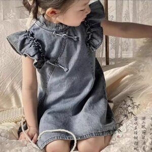 y467 - CNY Collections - Denim Cheongsam Skirt (Without Pendant) - 图片 6