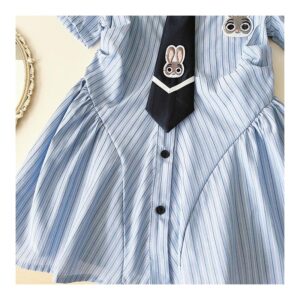 y712 - Short-Sleeved Preppy Shirt Dress - 图片 6
