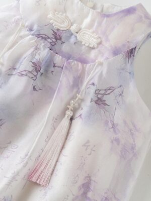 y699 - CNY Collections _ Chinese Style Purple Sleeveless Romper With Headband - 图片 3