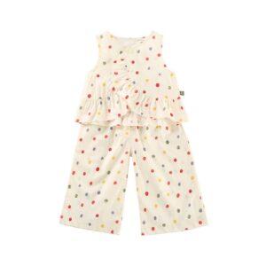 y547 - Colorful Dots Sleeveless Suit Set - 图片 3