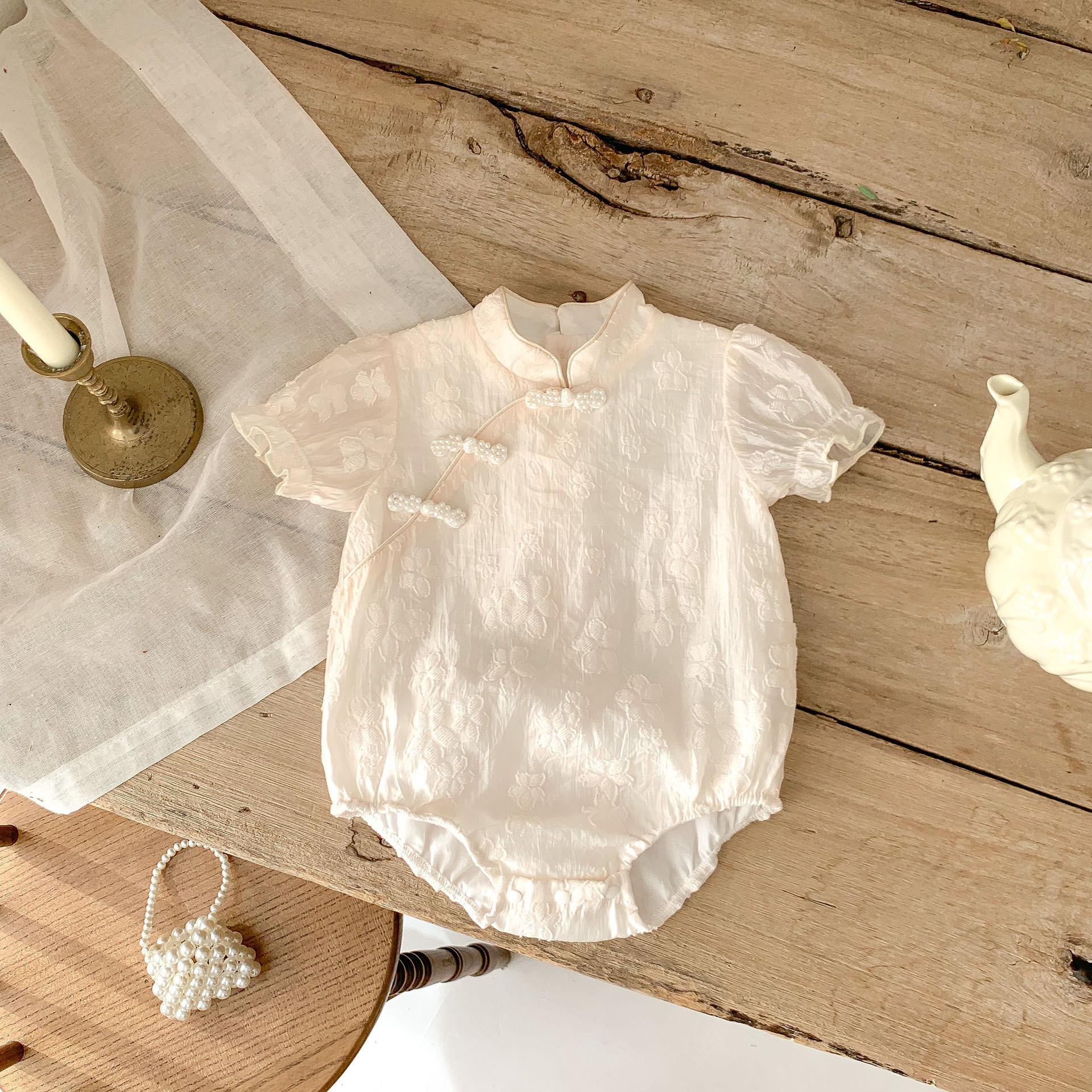 y477 – CNY Collections(Girls) _ Pearl Button Cheongsam Romper - 图片 3