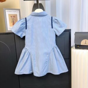 y712 - Short-Sleeved Preppy Shirt Dress - 图片 4