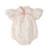 y693 - CNY Collections _ Mini Pink Flower Puff Sleeves Romper - Image 6