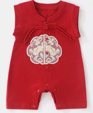 y552 - CNY Collections _ Chinese Style Red Style Phoenix Embroidery Sleeveless Jumper - 图片 3