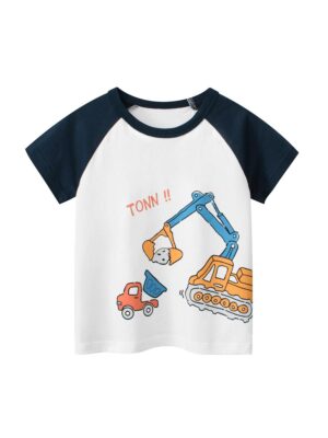 y650 - Summer Boy Excavator Tonn T-shirt - 图片 6