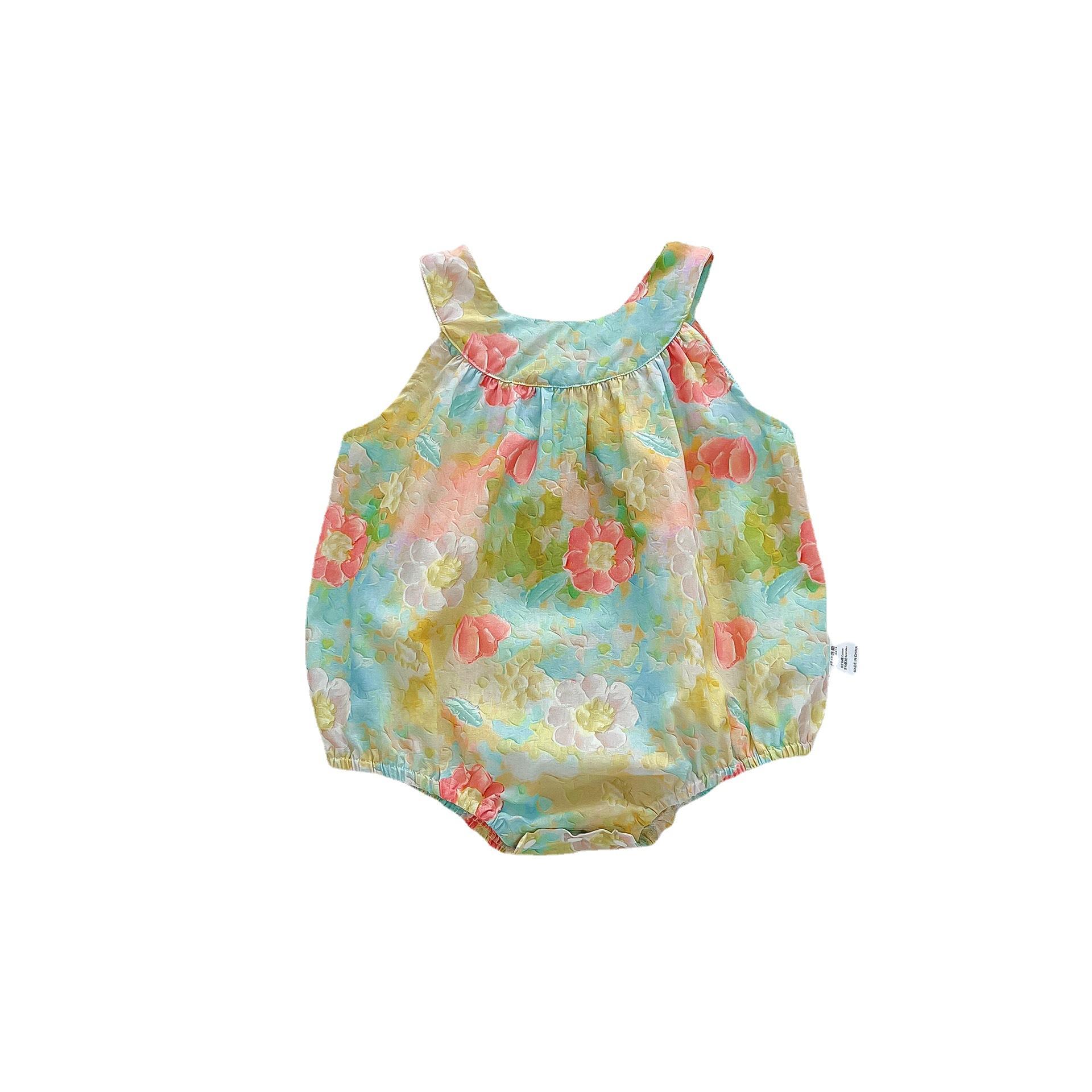 y485 - Colorful Flower Printing Romper & Dress - 图片 7