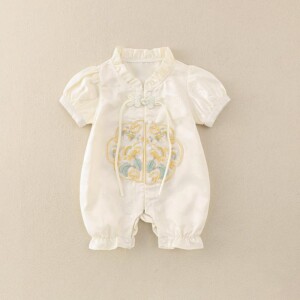 y627 - CNY Collections _ Baby Cute Embroidery Flower Puff Sleeves Jumper