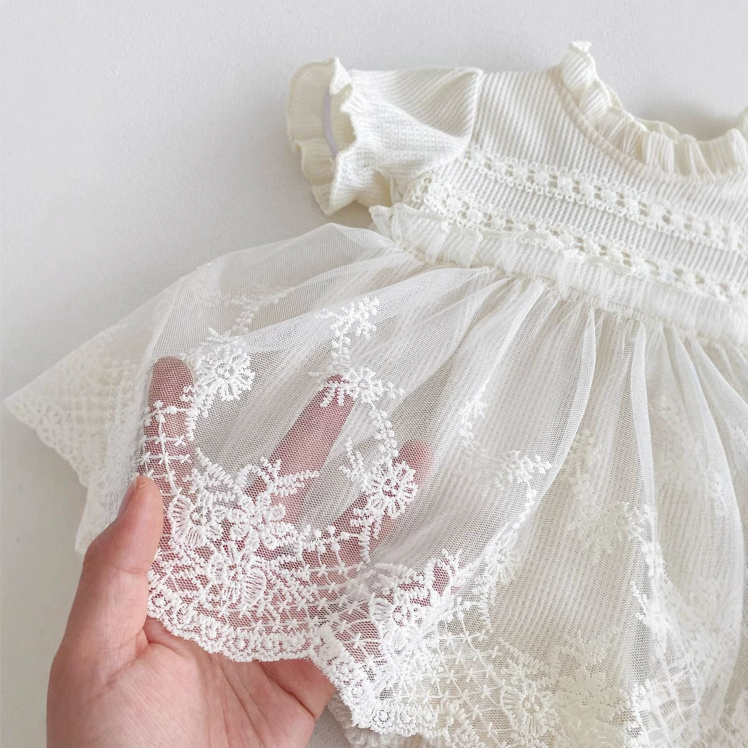 y733 - Waffle Lace Short-Sleeved Romper - Image 14