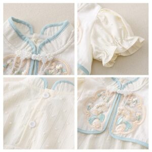 y573 - CNY Collections _ Chinese Style Peony Puff Sleeves Romper - 图片 4