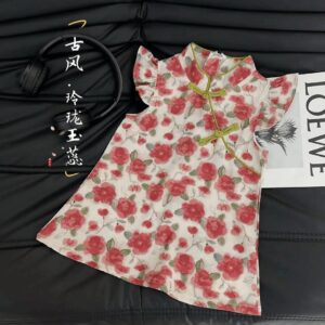 y734 - Chinese Style Rose Cheongsam Dress - 图片 3