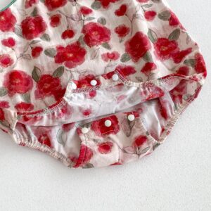 y494 - CNY Collections(Girls) _ Chinese Type Rose Romper - 图片 4