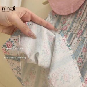 y709 - Peter Pan Collar Sleeveless Floral Dress - 图片 5