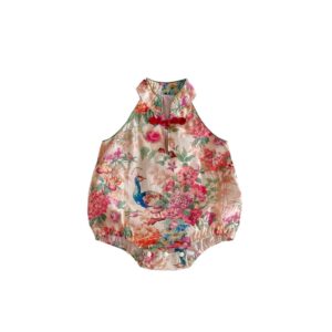 y473 – CNY Collections(Girls) _ Chinese Style Cheongsam Sleeveless Romper - Image 5