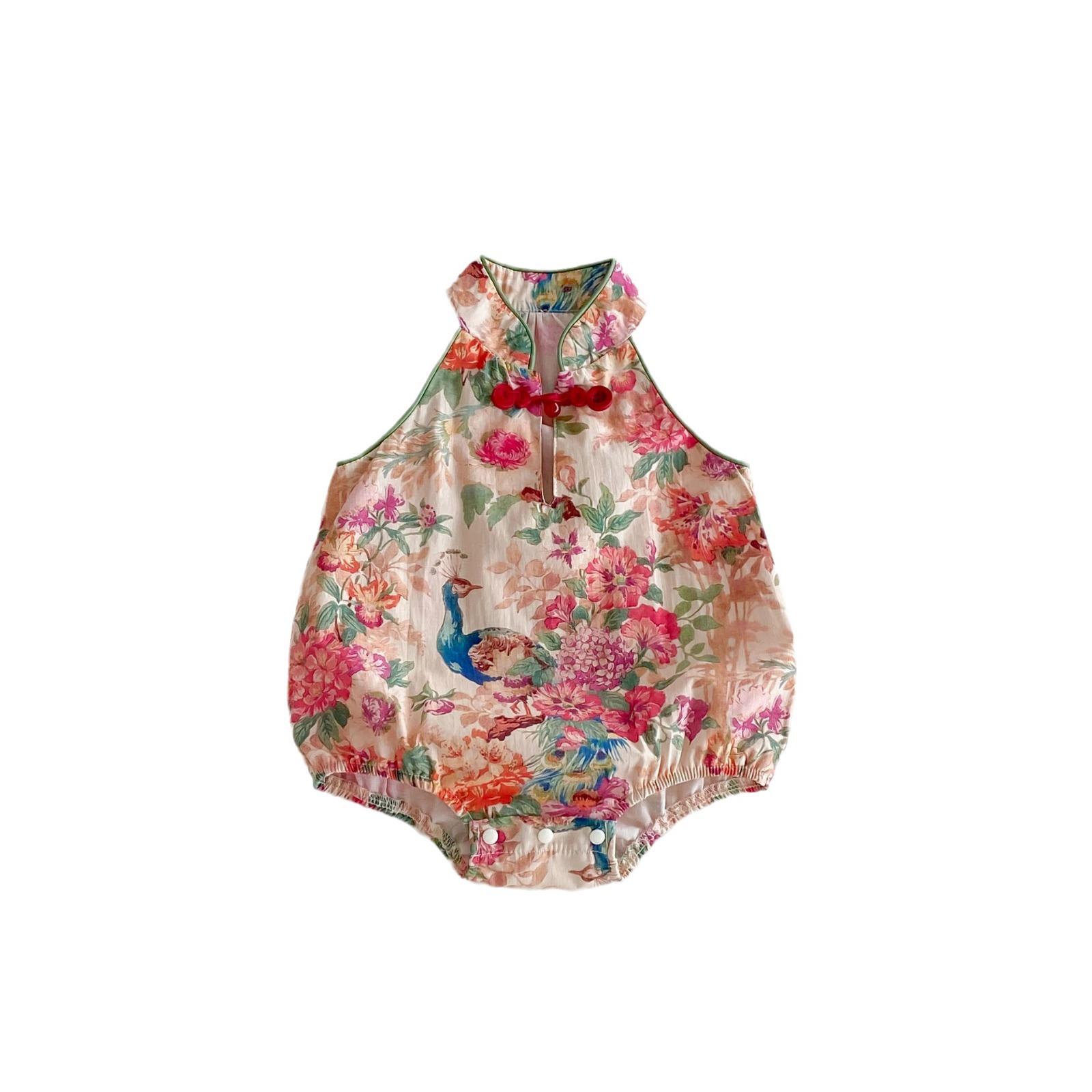 y473 – CNY Collections(Girls) _ Chinese Style Cheongsam Sleeveless Romper - 图片 5