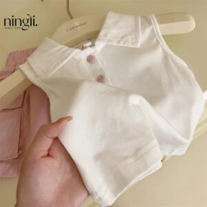 y729 - Collar Sleeveless Vest Skirt Two-Piece Set - 图片 4