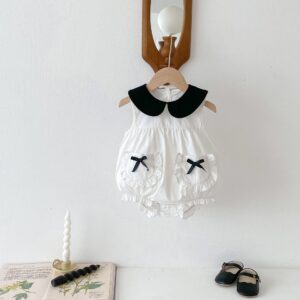y475 – Doll Collar Pockets Romper - 图片 2