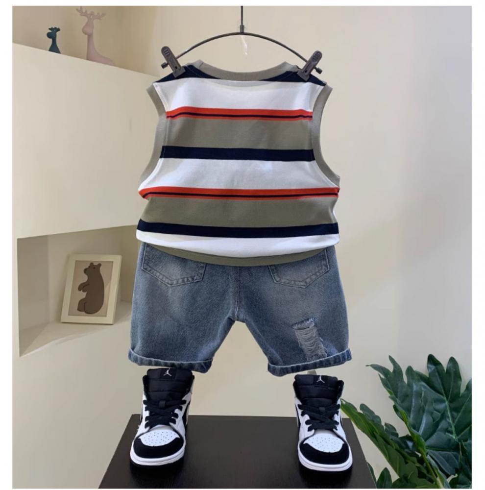 y526 - Striped Sleeveless Suit - 图片 10