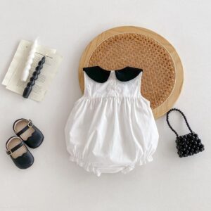 y475 – Doll Collar Pockets Romper - 图片 5