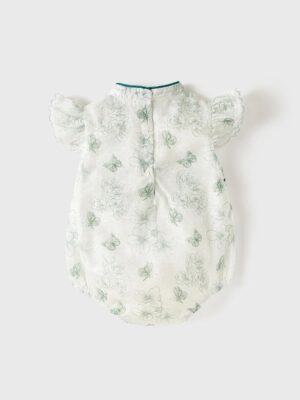 y702 - Chinese Style Flower & Butterfly Romper - 图片 2