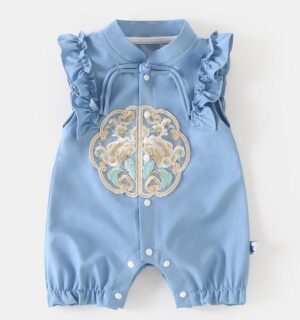 y548 - CNY Collections (Girls) _ Chinese style Embroidery Cheongsam Flying Sleeves Jumper - 图片 4