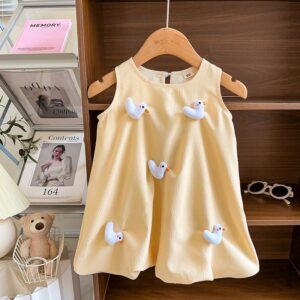 y628 - Sister Outfit - Duck Vest Set And Sleeveless Dress - 图片 7