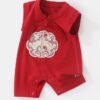 y552 - CNY Collections _ Chinese Style Red Style Phoenix Embroidery Sleeveless Jumper - Image 2