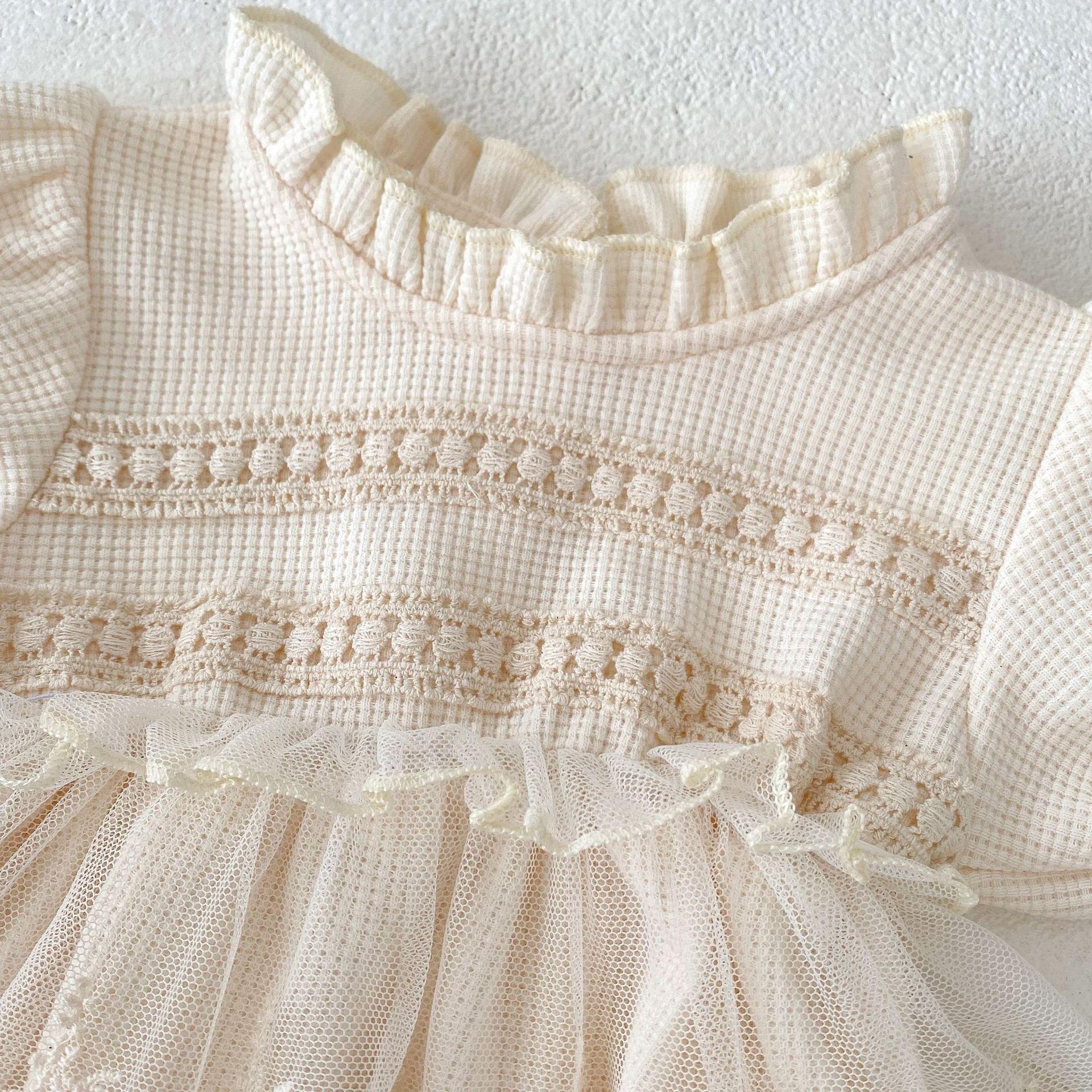 y733 - Waffle Lace Short-Sleeved Romper - Image 9