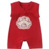 y552 - CNY Collections _ Chinese Style Red Style Phoenix Embroidery Sleeveless Jumper - Image 1