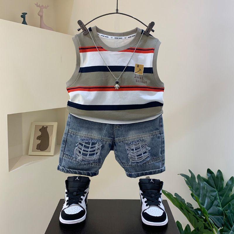 y526 - Striped Sleeveless Suit - 图片 11