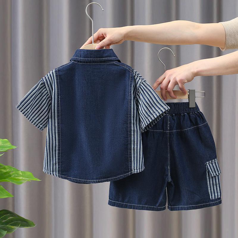 y528 - Denim Short Sleeve Set - Image 2