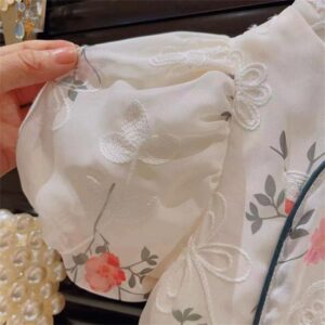 y740 - Chinese Style Floral Cheongsam Skirt - 图片 3