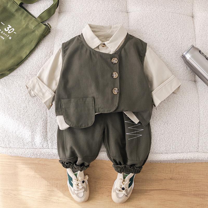 y644 - Tooling Vest And Long Sleeve Shirt 3pcs Set - Image 1