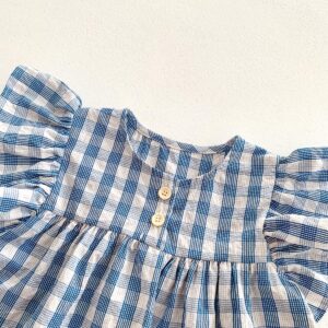 y721 - Cotton Thin Plaid Short Sleeve Shorts Set - Image 12
