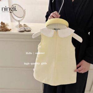 y706 - Peter Pan Collar Sleeveless Dress - Image 3