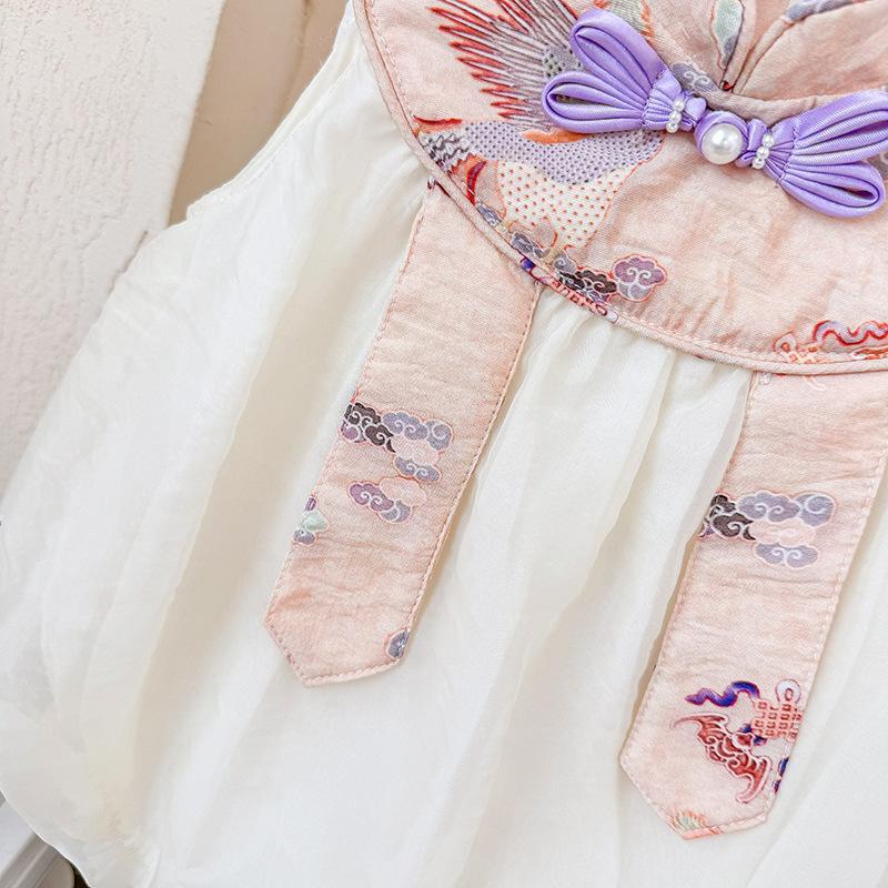 y557 - CNY Collections _ Chinese Style Purple Ribbon Sleeveless Romper - 图片 3