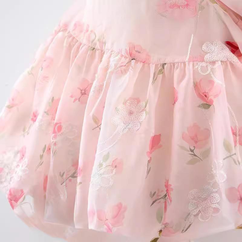 y536 - CNY Collections (Girls) _ Chinese Style Pink Flower Cheongsam Romper & Dress - 图片 7