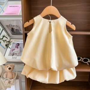 y628 - Sister Outfit - Duck Vest Set And Sleeveless Dress - 图片 5