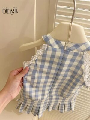 y710 - Resort Plaid Sundress - 图片 5