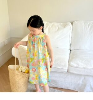 y485 - Colorful Flower Printing Romper & Dress - 图片 10
