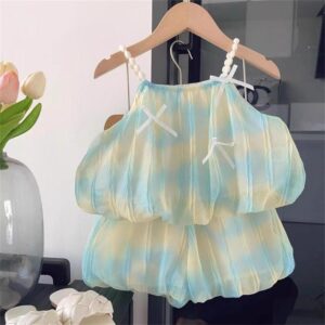 y660 - Sister Outfit - Gradient Color Sleeveless Set And Princess Dress - 图片 4