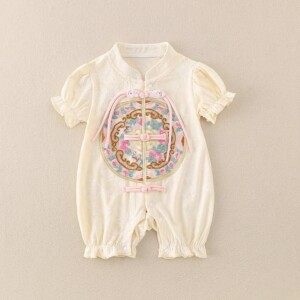 y679 - CNY Collections(Girls) _ Tang Suit Embroidery Puff Sleeves Jumper