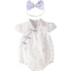 y697 - CNY Collections _ Flower Romper With Purple Ribbon Headband - Image 6