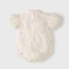 y693 - CNY Collections _ Mini Pink Flower Puff Sleeves Romper - Image 2