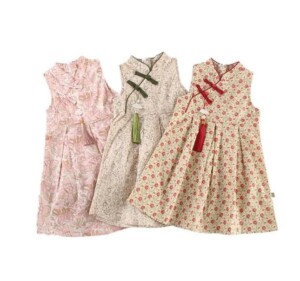 y543 - CNY Collections(Girls) _ Chinese Style Cheongsam Tassels Sleeveless Dress