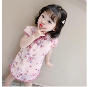 y559 - CNY Collections _ Chinese Style Cheongsam Two Color Flower Dress - Image 2