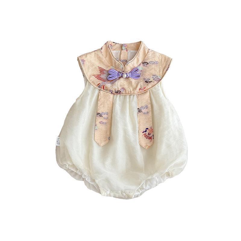 y557 - CNY Collections _ Chinese Style Purple Ribbon Sleeveless Romper - 图片 4