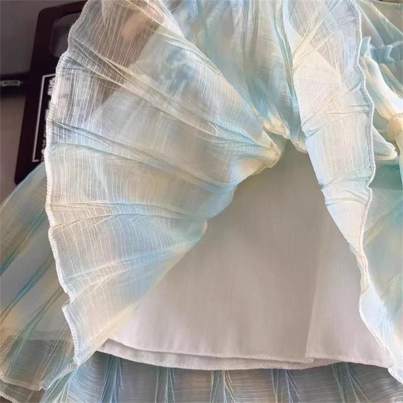 y660 - Sister Outfit - Gradient Color Sleeveless Set And Princess Dress - 图片 7