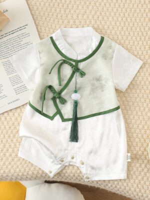 y608 - CNY Collections – Short Sleeve Chinese Jumpsuit - 图片 2